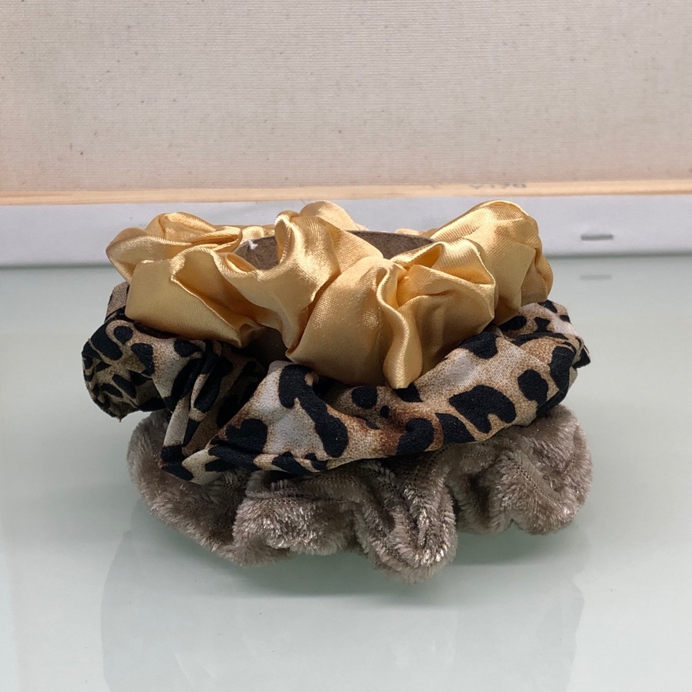 3 Velvet + Satin Hair Scrunchies